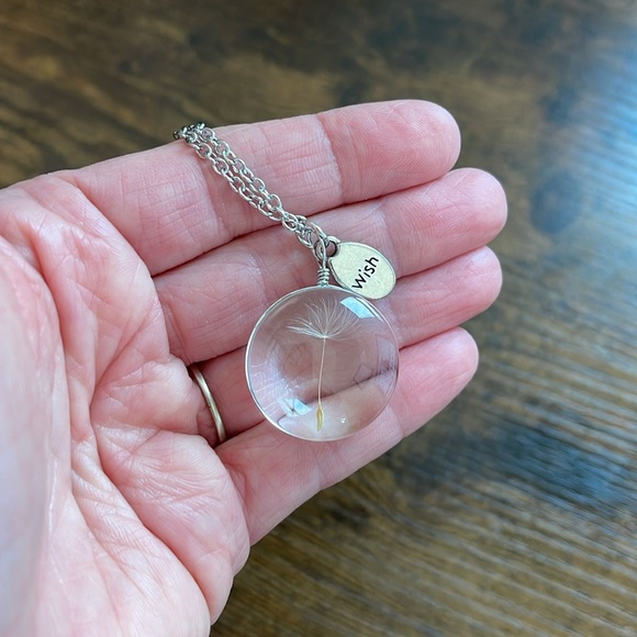 Dandelion Wish Pendant Necklace - Circle/Round - Picture 2 of 11
